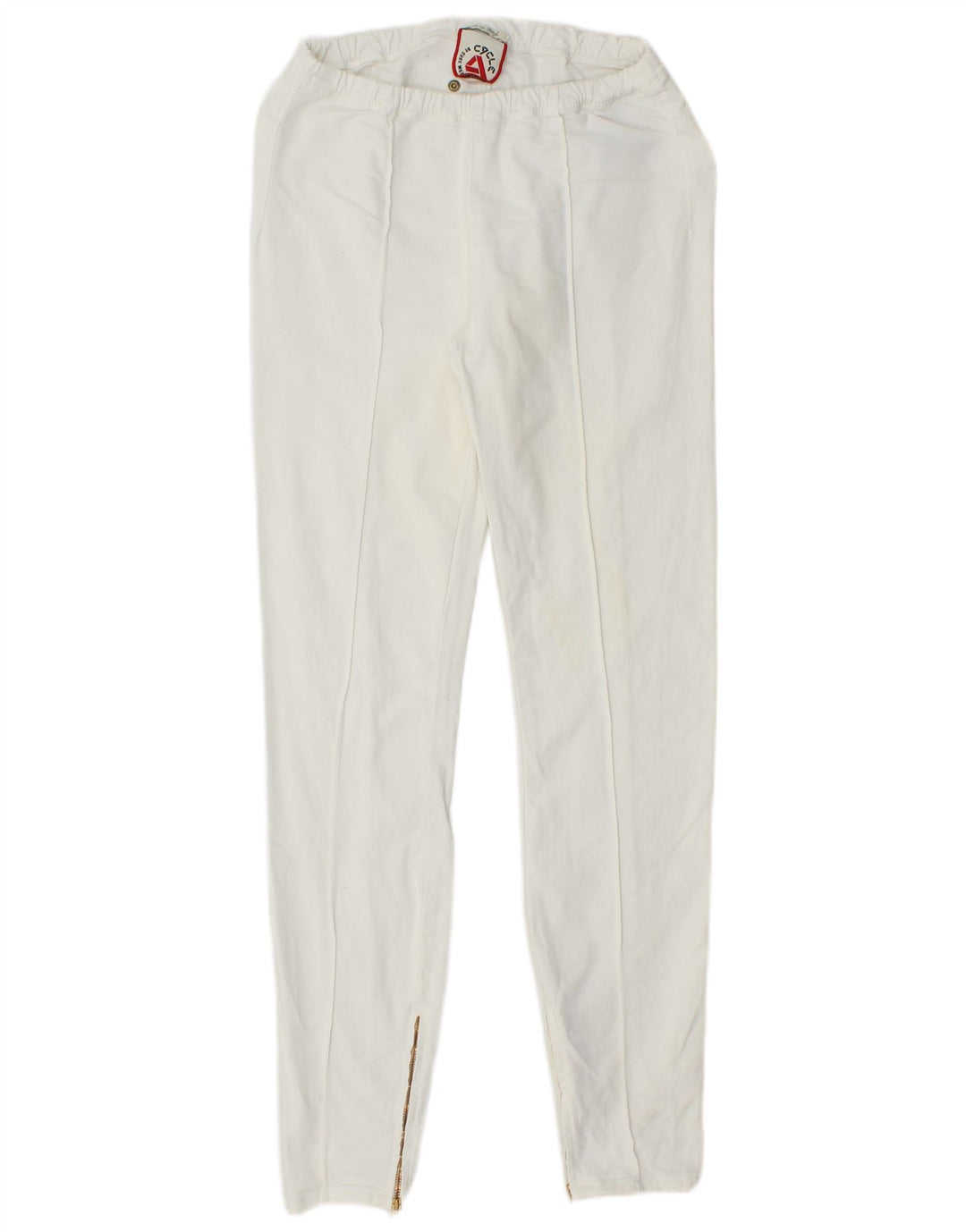 VINTAGE Womens Leggings W27 L28 White Cotton