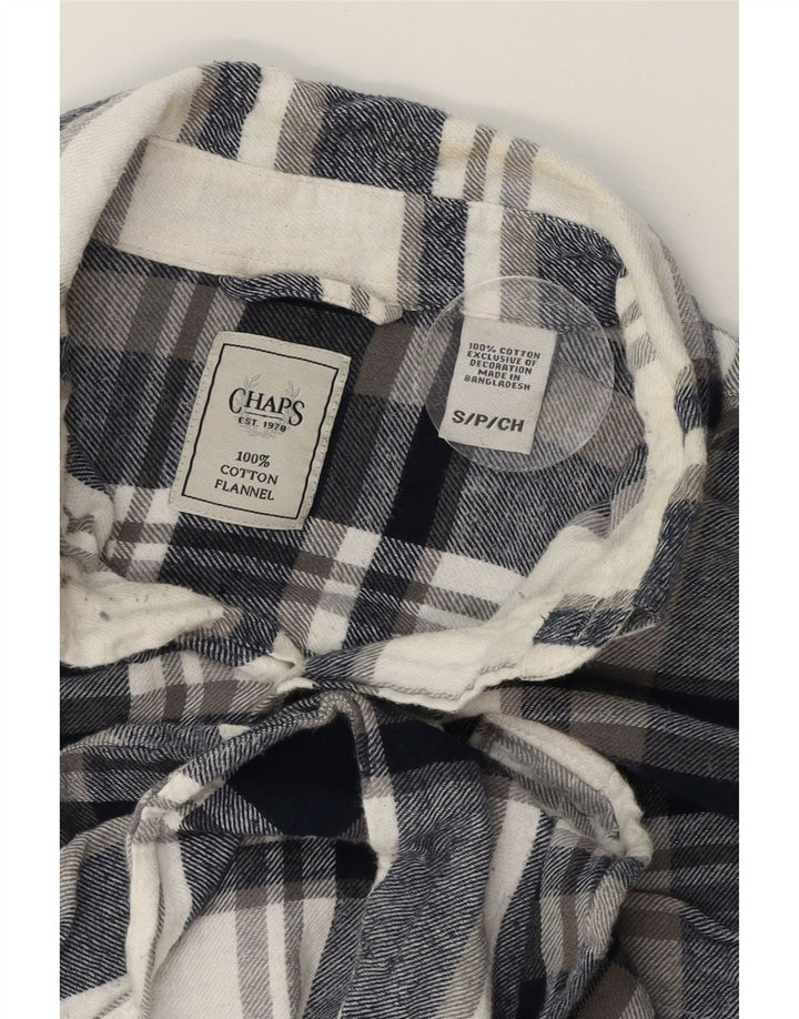 CHAPS Mens Flannel Shirt Small White Check Cotton Vintage Chaps and Second-Hand Chaps from Messina Hembry 