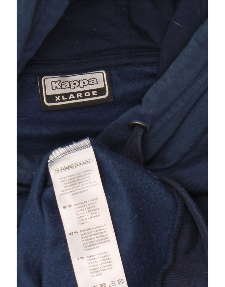 Kappa grafisk hættetrøje til mænd XL marineblå bomuld