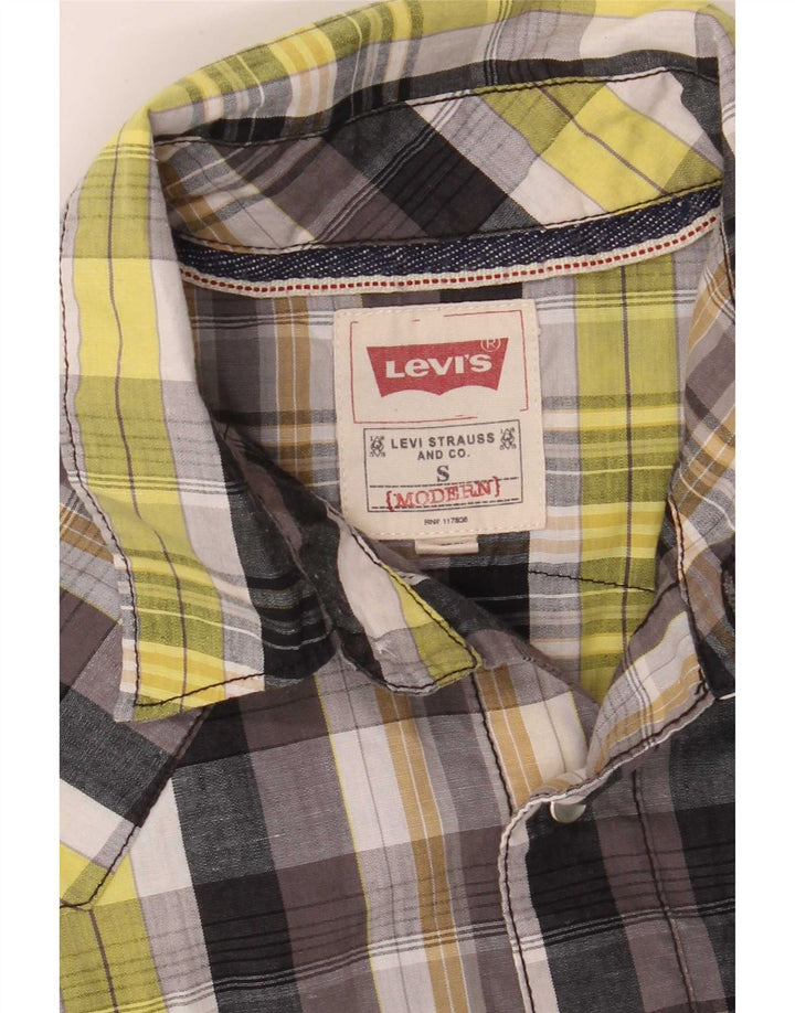 Levi's moderne herreskjorte lille grå ternet bomuld