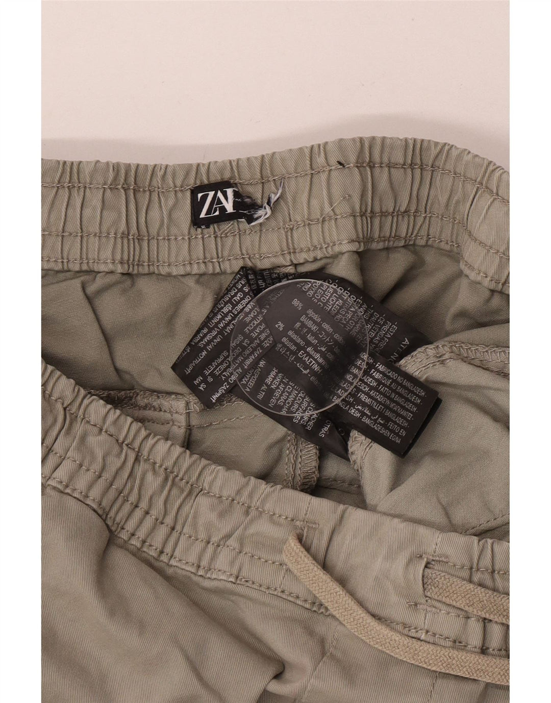 Zara Herre Joggers Cargo Bukser W30 L27 Grå Bomuld