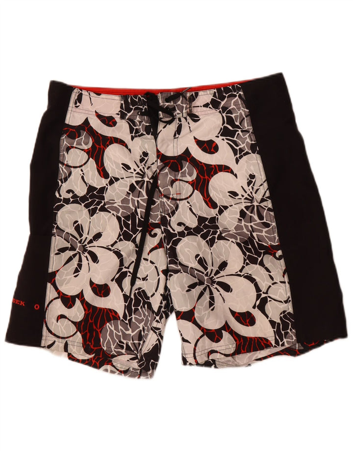 Sundek Herre grafiske badeshorts Medium Black Floral Polyester