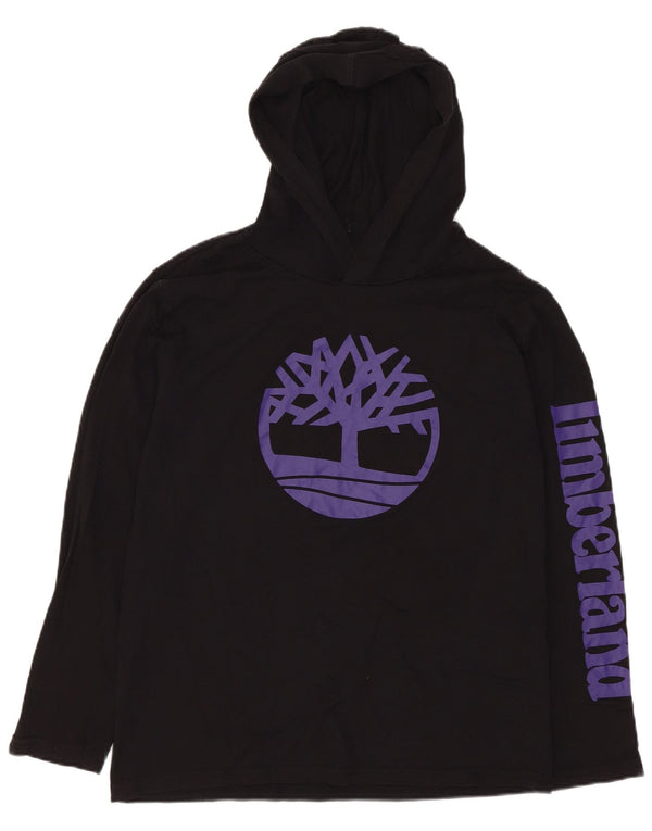 Timberland Boys Grafisk Hoodie Jumper 10-11 år Medium Sort Bomuld