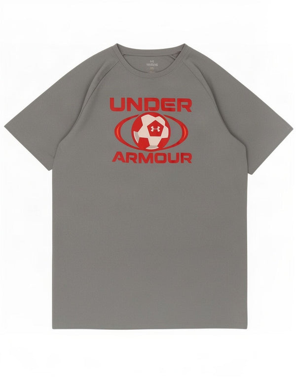Under Armour Boys Grafisk T-Shirt Top 13-14 år XL Grå Polyester