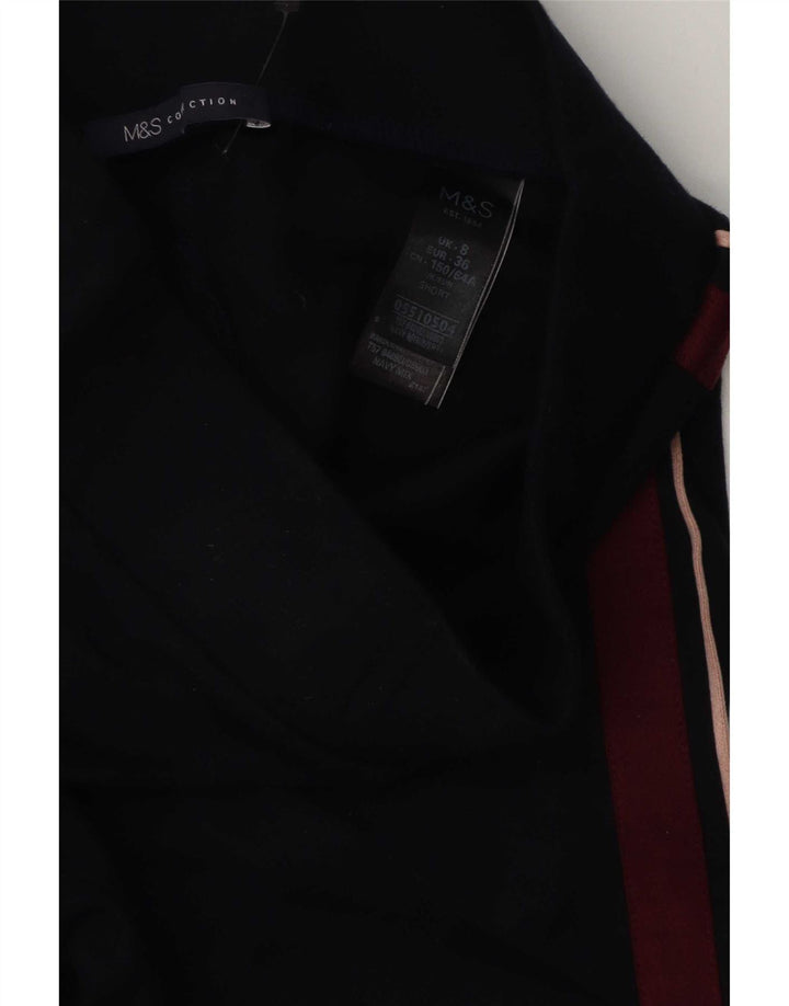 Marks & Spencer Womens Leggings UK 8 Small Navy Blue Cotton