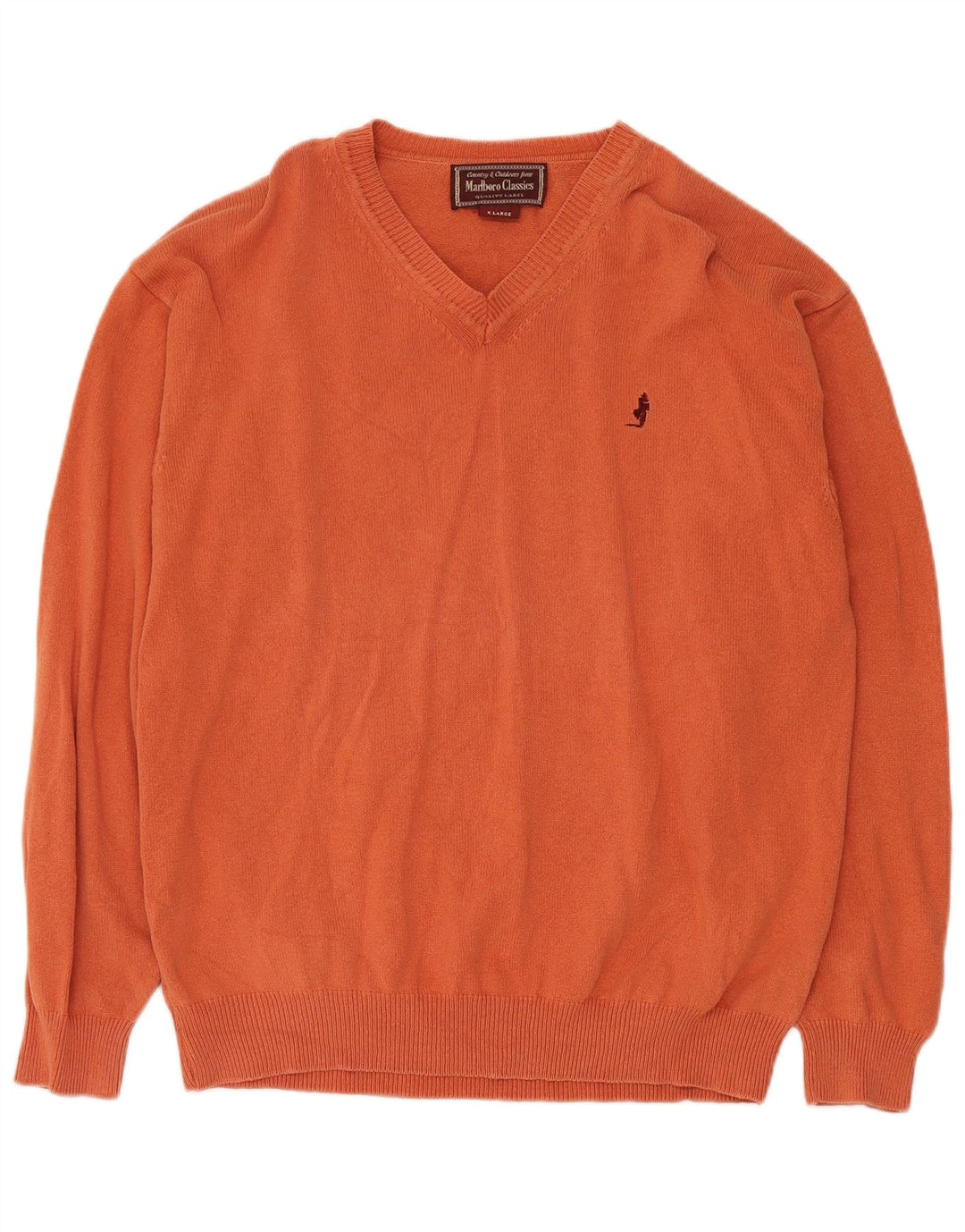 Marlboro Classics Herre V-hals sweater XL Orange Bomuld