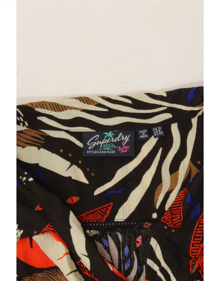 SUPERDRY Womens Long Sleeve Playsuit UK 12 Medium Multicoloured Floral Vintage Superdry and Second-Hand Superdry from Messina Hembry 