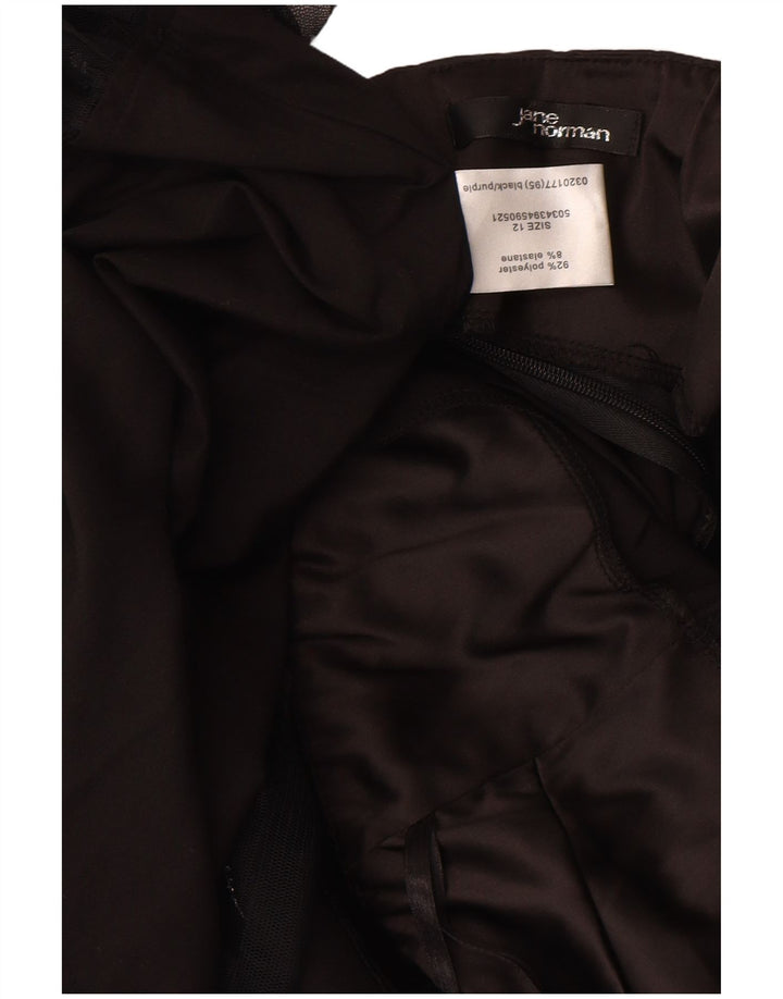Jane Norman Dame Stropløs Kjole UK 12 Medium Black Floral Polyester