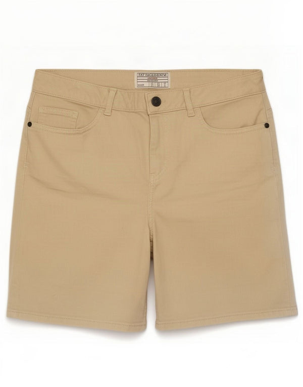 Fat Face Dame Denim Shorts UK 10 Small W30 Beige Bomuld