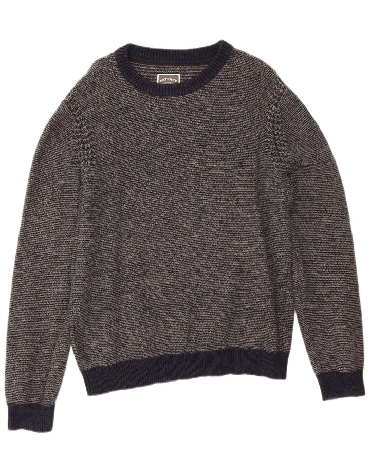 Fat Face Herre Boat Neck Jumper Sweater Stor Grå Bomuld