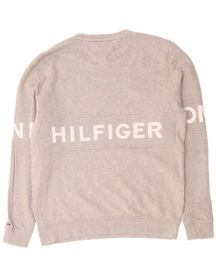 TOMMY HILFIGER Grafisk sweatshirt til mænd XL Grå bomuld