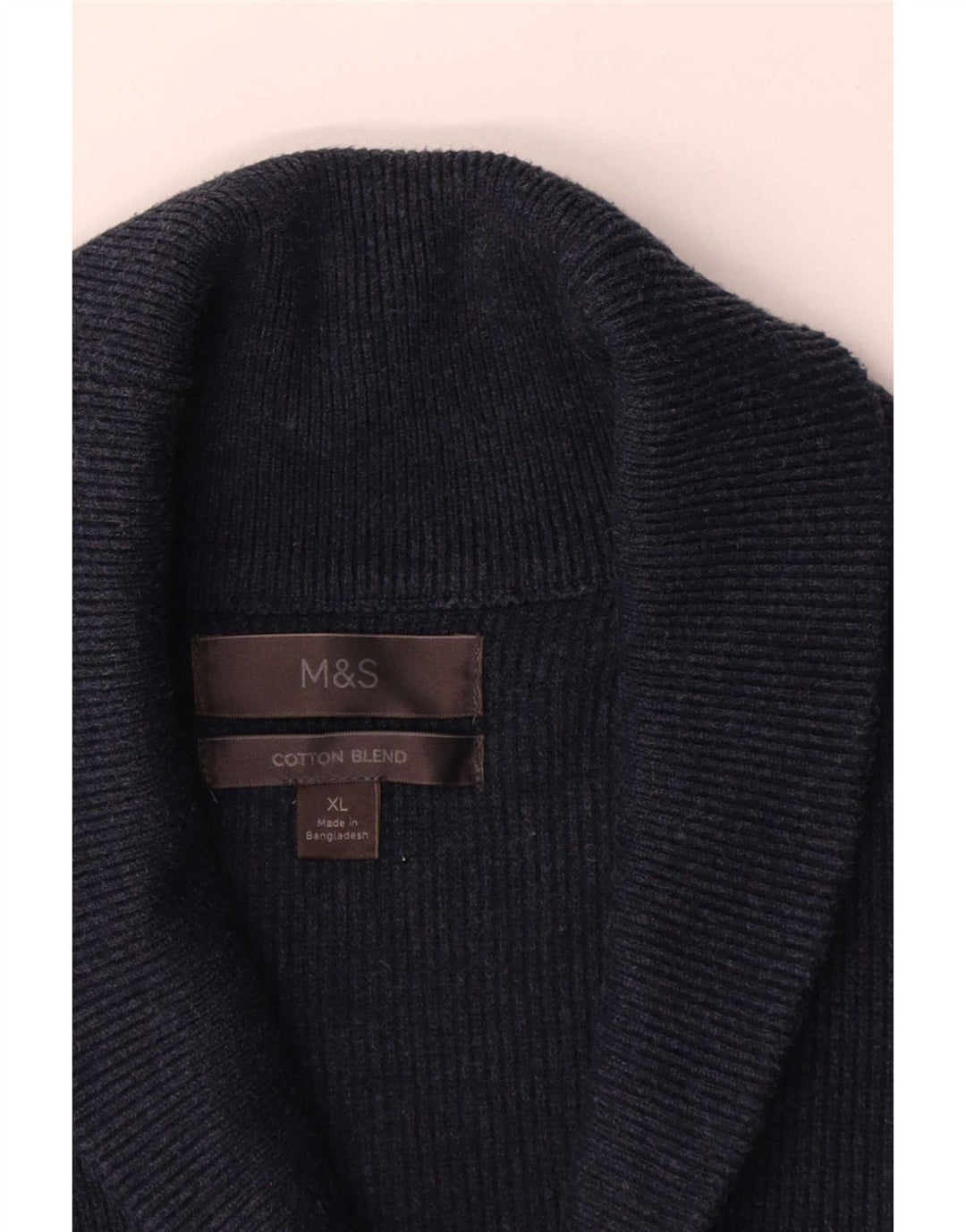 Marks & Spencer herre cardigan sweater XL marineblå bomuld