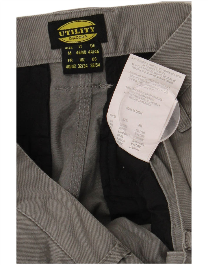 DIADORA Herre Slim Cargo Bukser W32 L34 Grå Bomuld