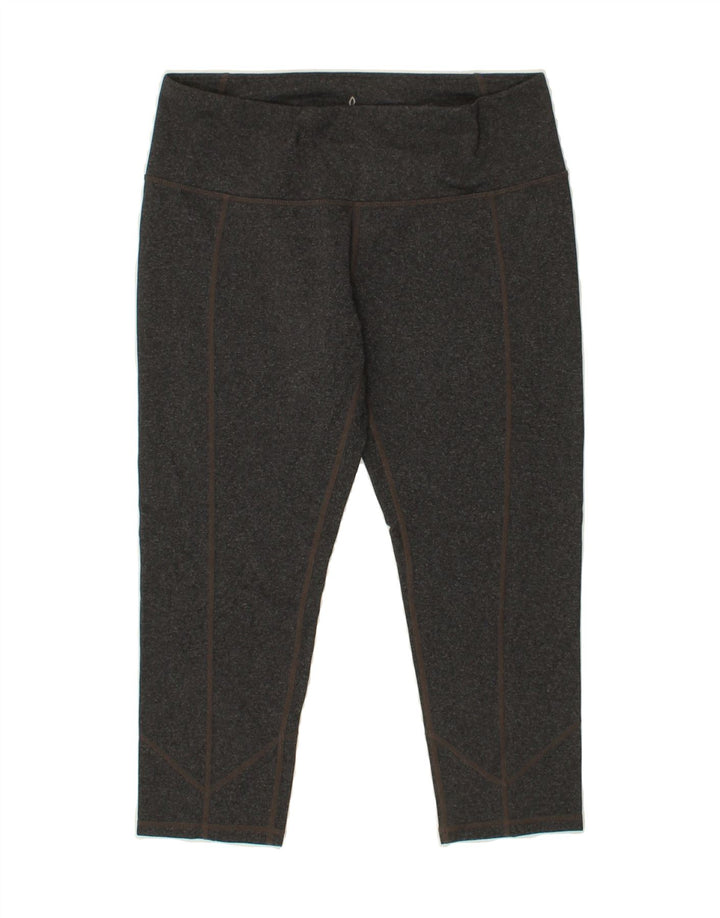 PRANA Womens Capri Leggings UK 14 Large  Grey Flecked Nylon Vintage Prana and Second-Hand Prana from Messina Hembry 