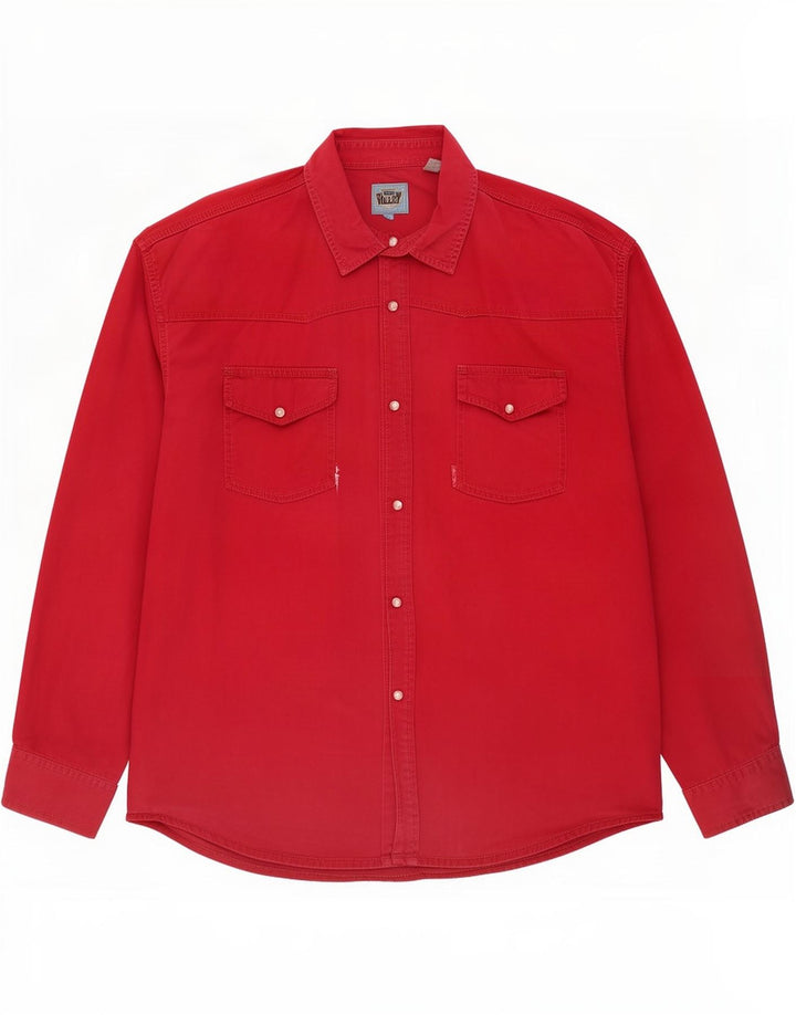 Vintage denimskjorte til mænd XL Rød