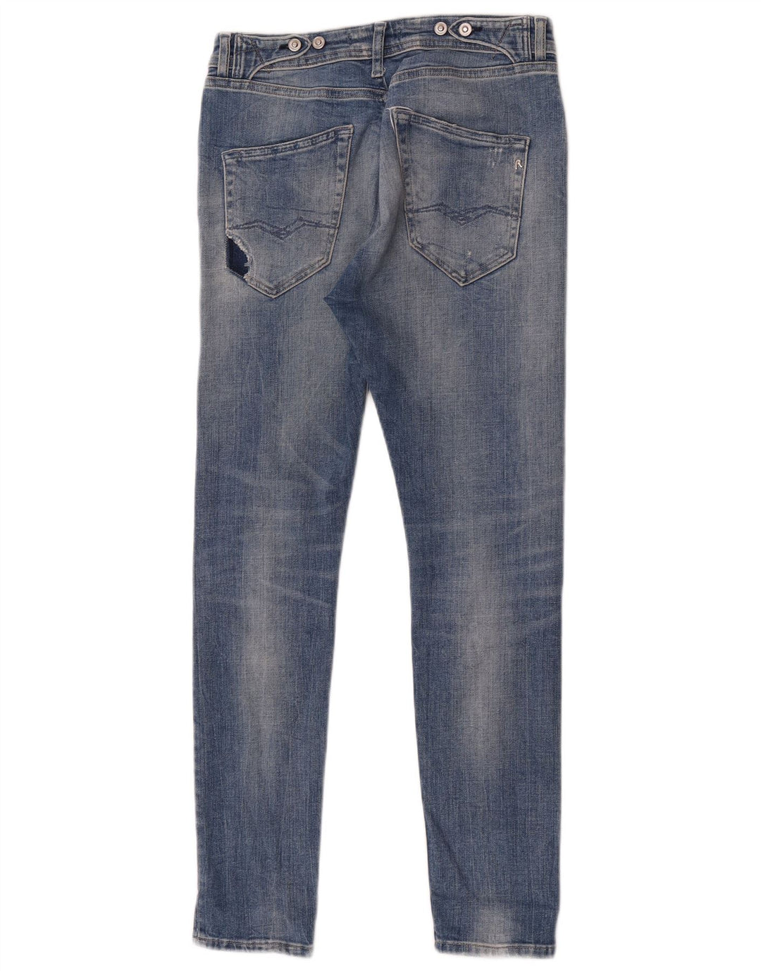 Replay Dame Distressed Skinny Jeans W29 L30 Blå