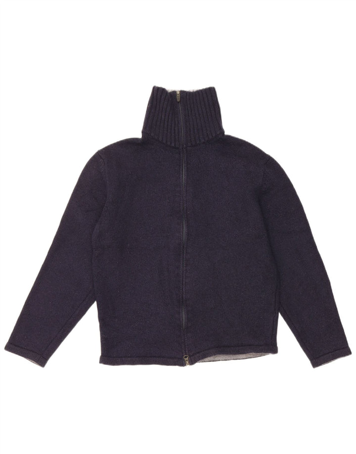 Massimo Dutti Dame Cardigan Sweater UK 14 Medium Navy Blue