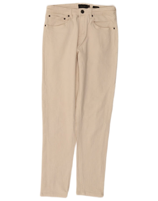 Massimo Dutti Herre Tapered Jeans EU 38 Small W30 L29 Beige Bomuld