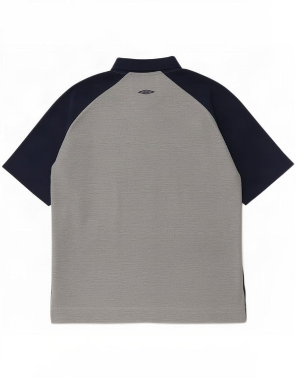 Umbro Herre Polo Shirt UK 41/43 Large Grey Colourblock Polyester