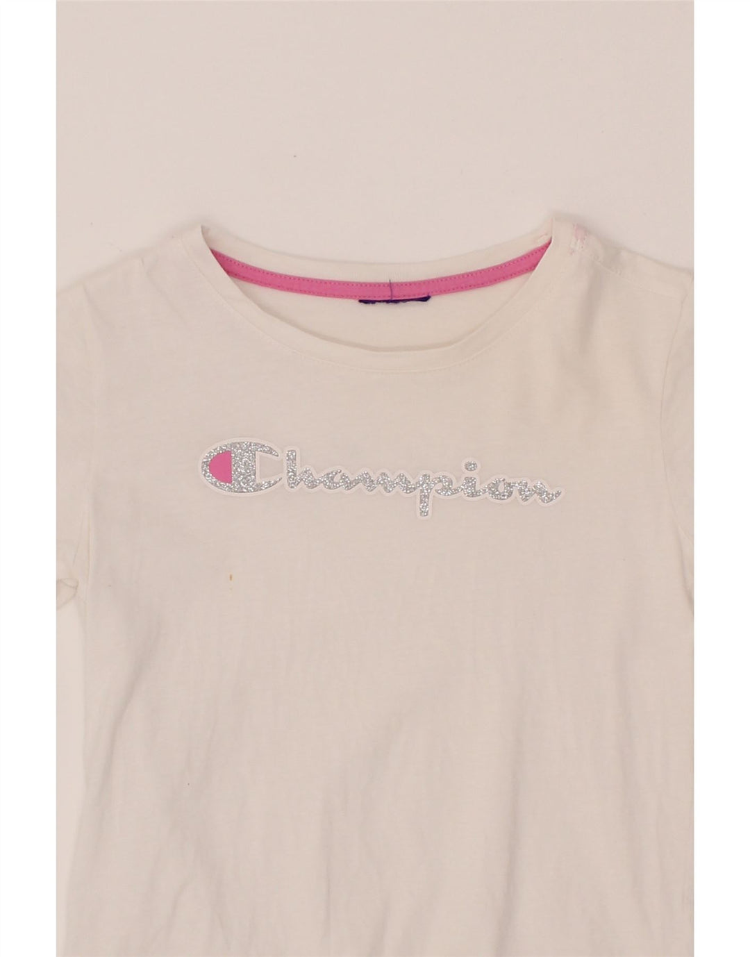 CHAMPION Girls Graphic T-Shirt Top 6-7 Years White Vintage Champion and Second-Hand Champion from Messina Hembry 