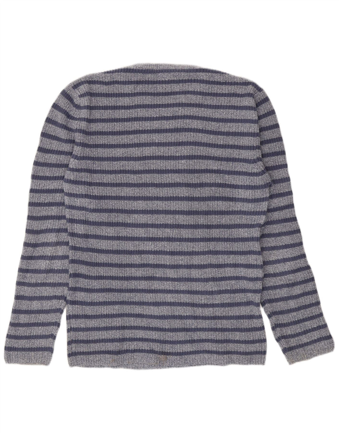 Zara Herre sweater med rund hals, stor blå stribet bomuld