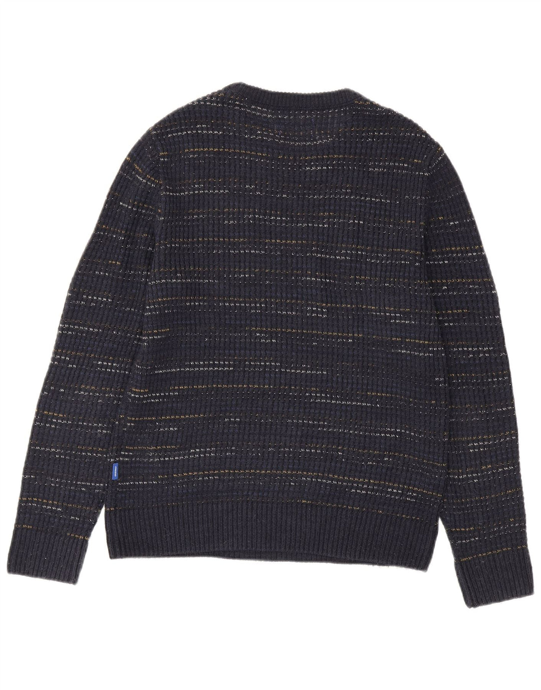 Jack & Jones Herre Boat Neck Jumper Sweater Medium Navy Blue Pinstripe