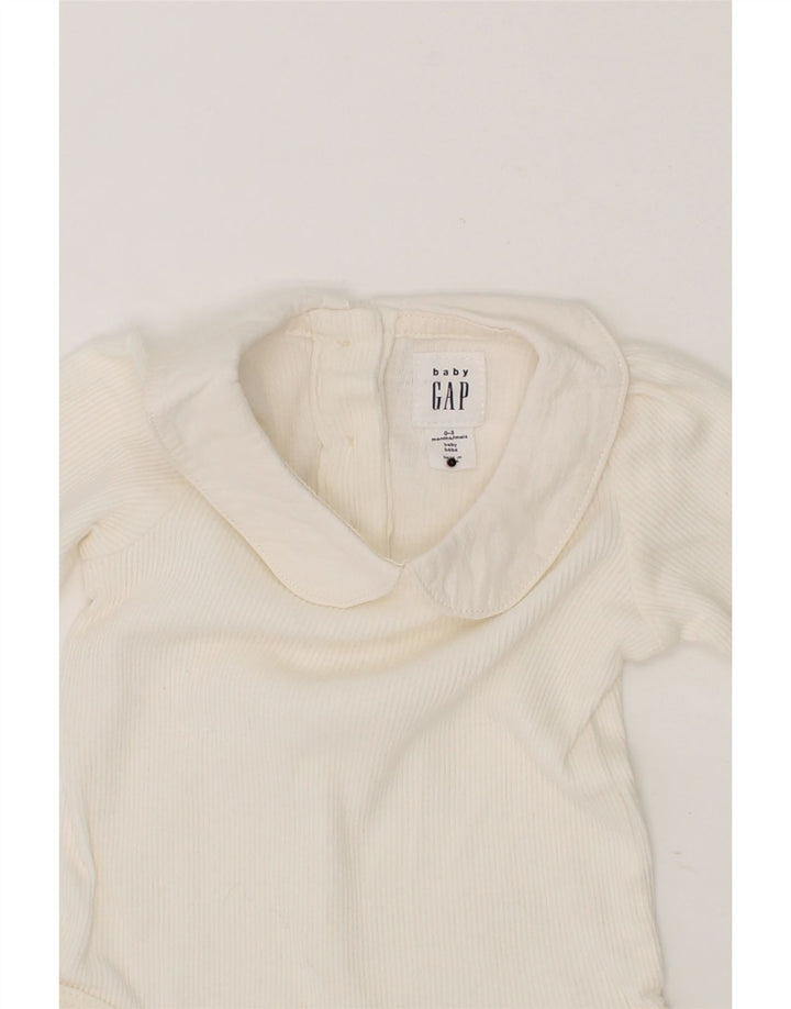GAP Baby Girls Bodysuit 0-3 Months White Striped Vintage Gap and Second-Hand Gap from Messina Hembry 
