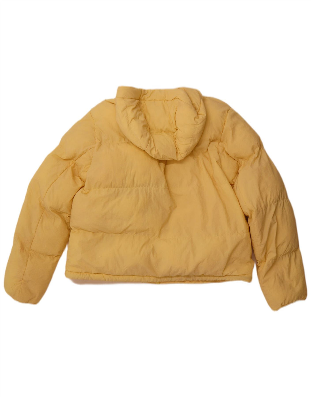 CHAMPION Dame Crop Polstret hættejakke UK 14 Medium Gul Polyamid