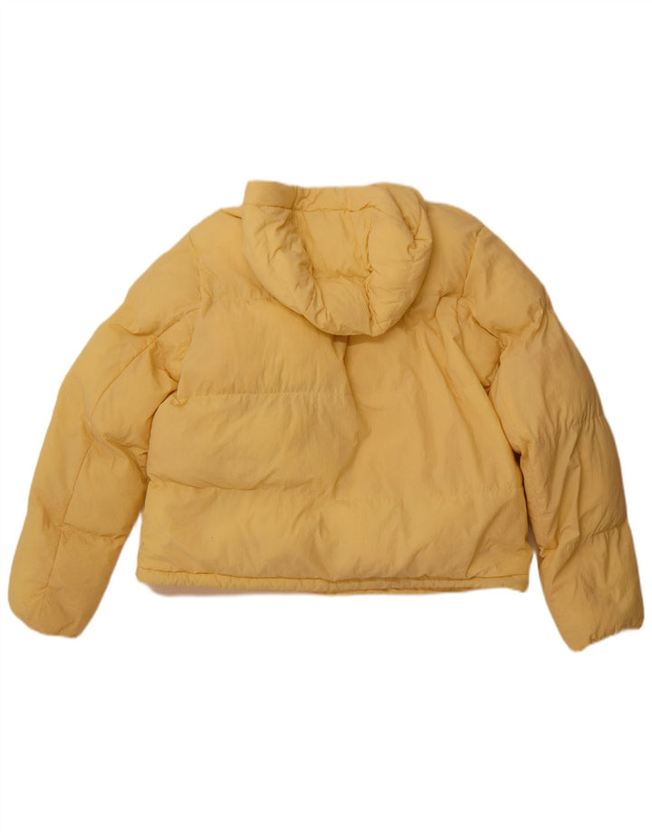 CHAMPION Dame Crop Polstret hættejakke UK 14 Medium Gul Polyamid