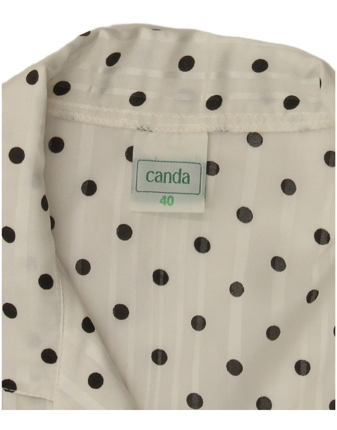CANDA skjortebluse med 3/4 ærmer til kvinder EU 40 Medium White Polka Dot