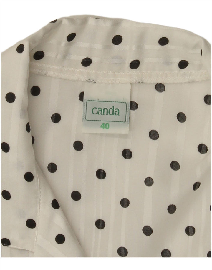 CANDA skjortebluse med 3/4 ærmer til kvinder EU 40 Medium White Polka Dot