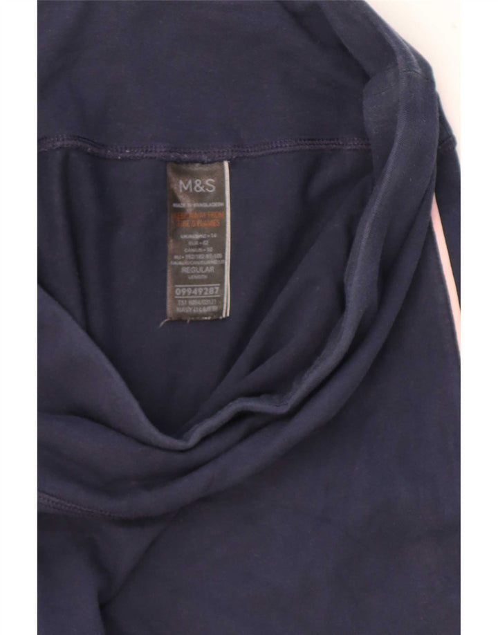 Marks & Spencer Dame Leggings UK 14 Medium Navy Blue Bomuld