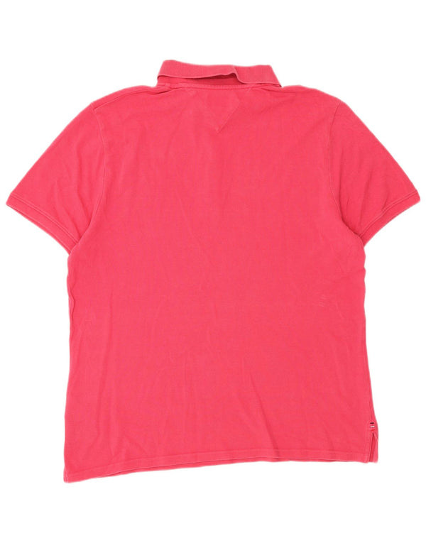 Tommy Hilfiger Dame Polo Shirt UK 16 Large Pink Bomuld