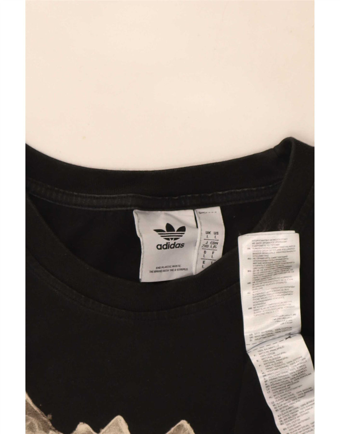 Adidas Grafisk T-shirt top til mænd, stor sort bomuld