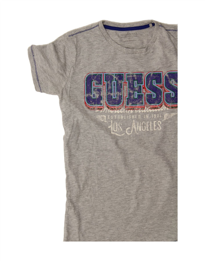 GUESS Boys Graphic T-Shirt Top 11-12 Years Grey Cotton Vintage Guess and Second-Hand Guess from Messina Hembry 