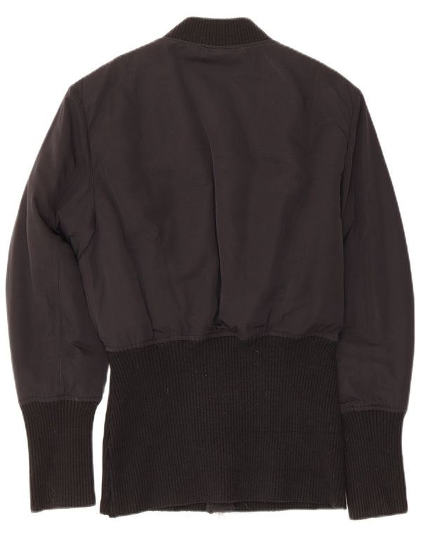 Sisley Womens Bomber Jacket UK 8 Small Black Polyester