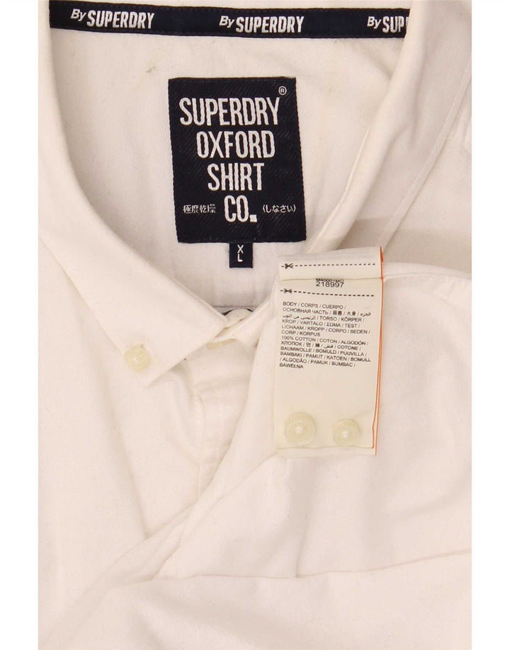 Superdry kortærmet herreskjorte XL hvid bomuld