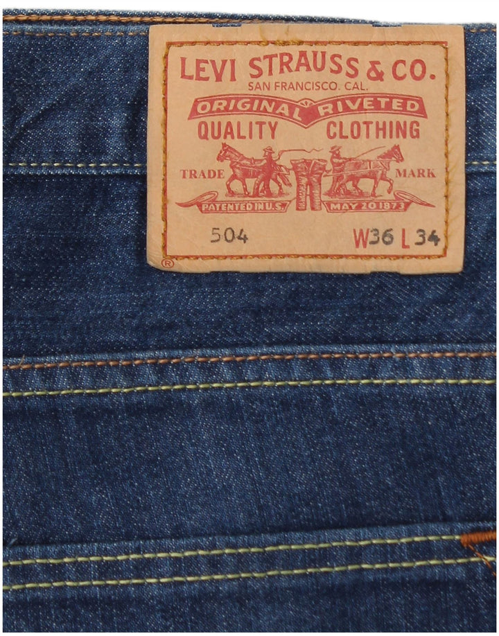 Levi's Herre 504 lige jeans W36 L29 blå bomuld