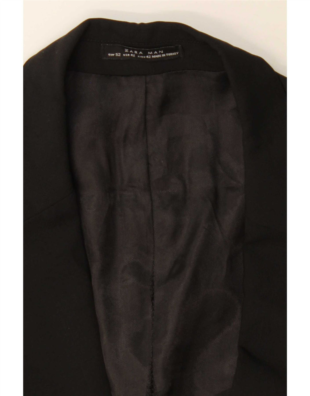Zara Herre 2-knaps blazerjakke EU 52 Large Black Wool Classic