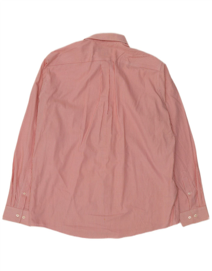 Eddie Bauer Herre Relaxed Fit skjorte XL Pink nålestribet bomuld