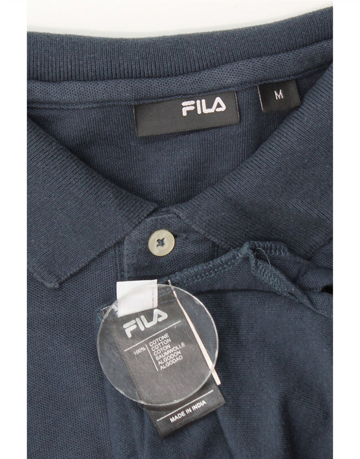 Fila Langærmet poloskjorte til mænd Medium marineblå bomuld