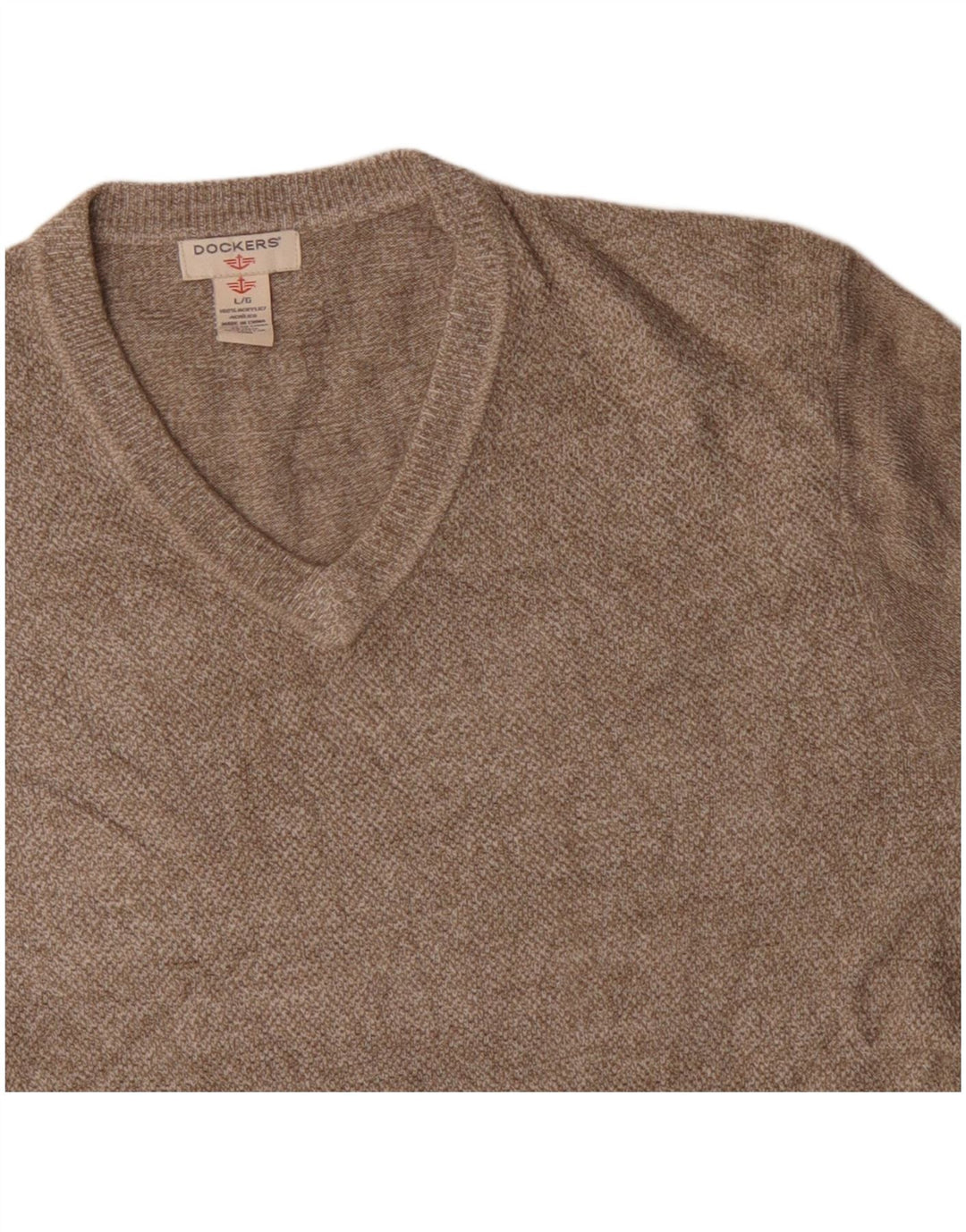 DOCKERS Herre V-hals sweater Stor Beige Akryl