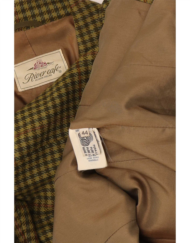 Vintage herre 3-knaps blazerjakke IT 44 Medium Green Houndstooth