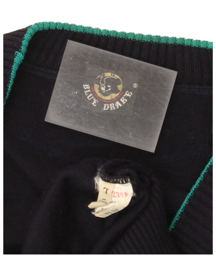 Blå Drake herre cardigan sweater Stor marineblå uld
