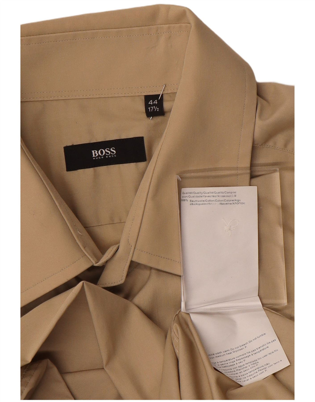 HUGO BOSS Herreskjorte str. 17 1/2 44 XL Beige Bomuld