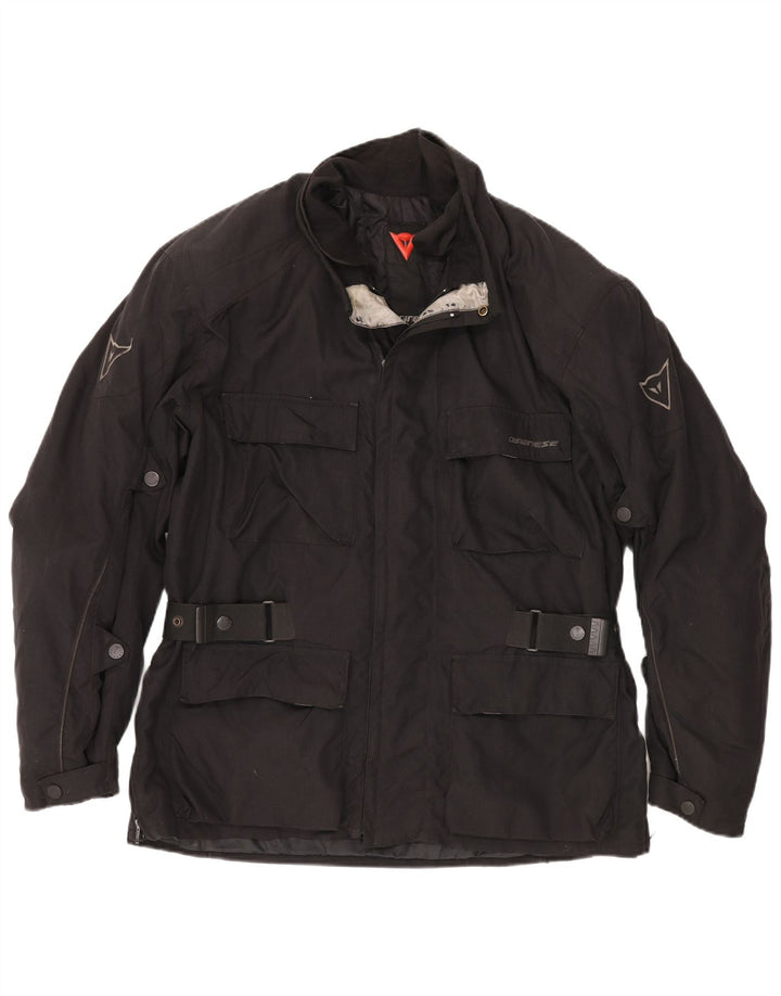 DAINESE Herre grafisk bikerjakke EU 54 Stor sort nylon