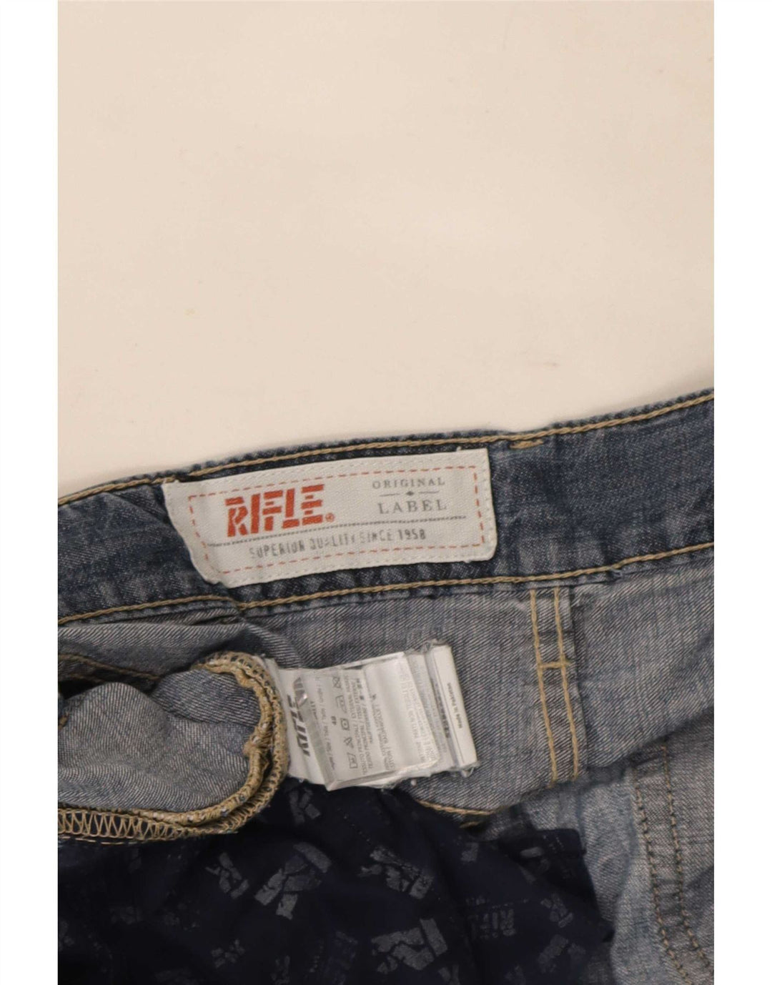 Rifle Herre Straight Jeans IT 48 Medium W34 L34 Blå Bomuld