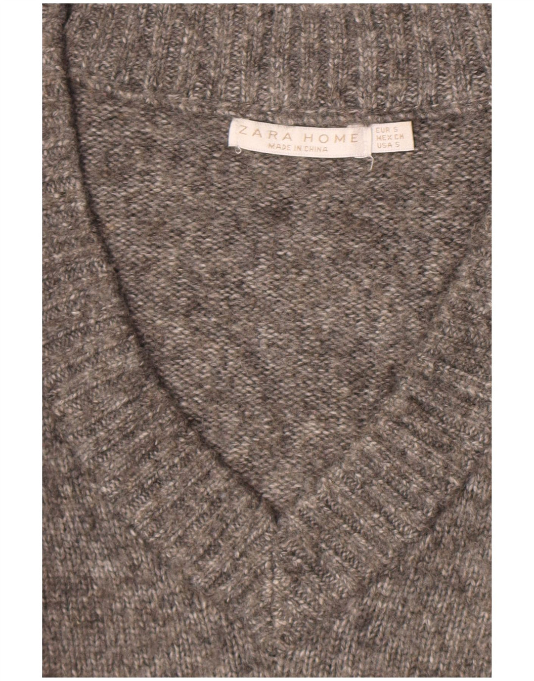 Zara Dame Oversized V-hals sweater UK 10 Small Grey Flecked