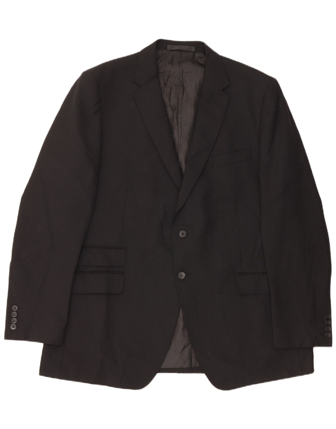 Marks & Spencer Herre 2-knaps blazerjakke Størrelse 46 XL Sort Polyester