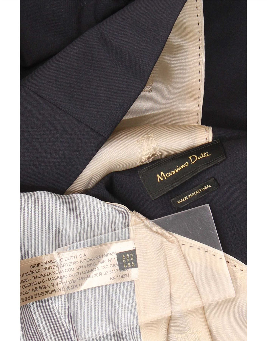 Massimo Dutti Dame 2-knaps blazerjakke EU 40 Mellem marineblå uld